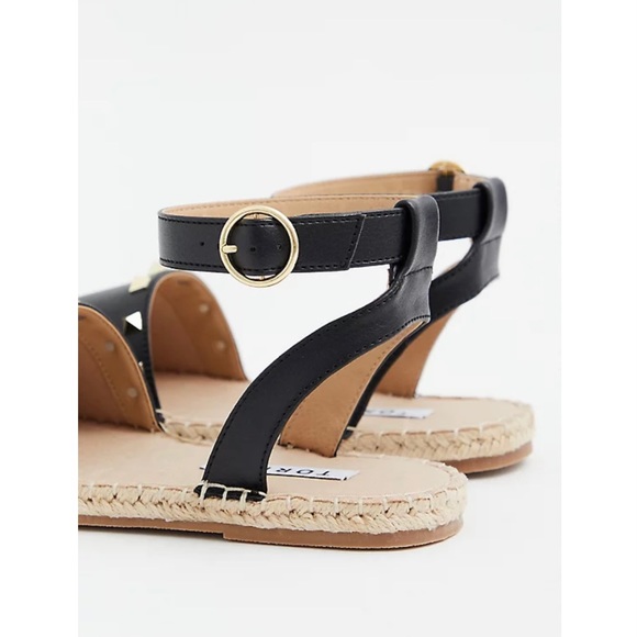 TORRID Black Faux Leather Studded Espadrille Flats - Picture 4 of 4